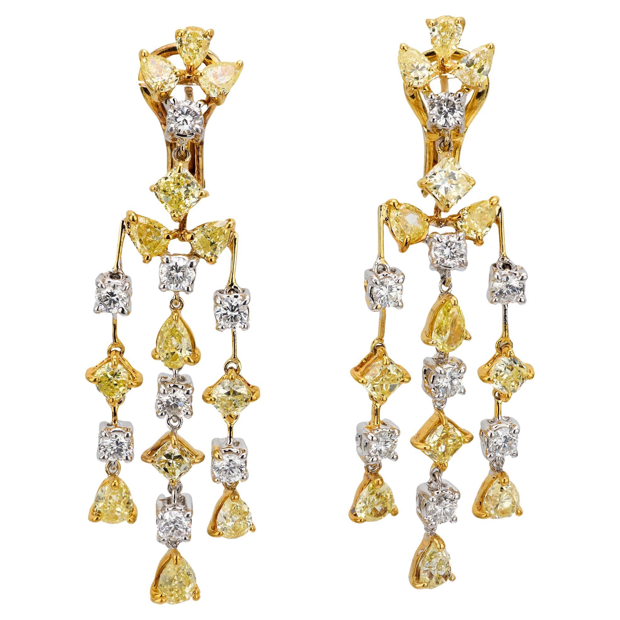 Pendientes araña de diamantes Estate 18k