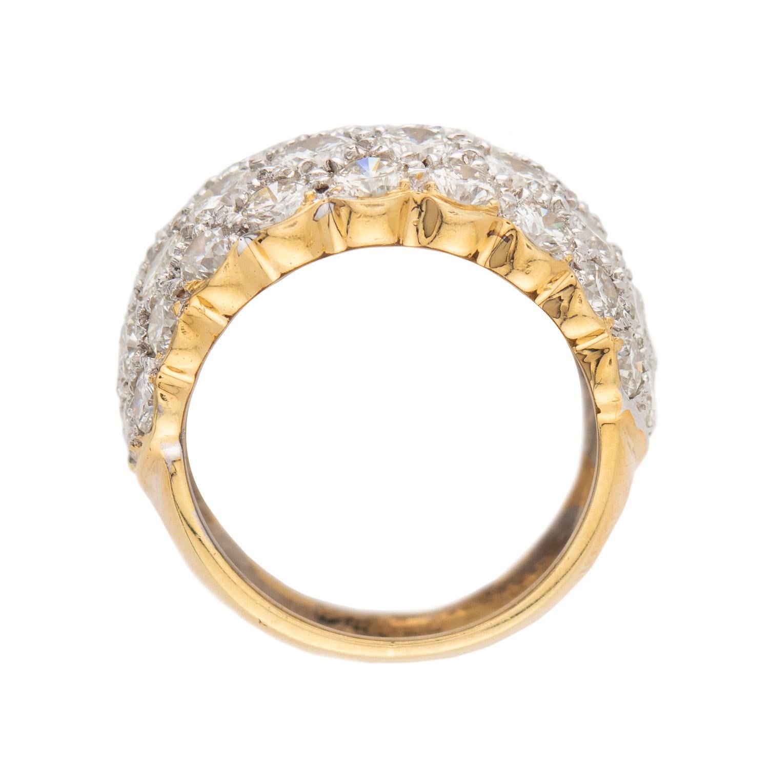 Brilliant Cut Estate 18k Diamond Cigar Band For Sale