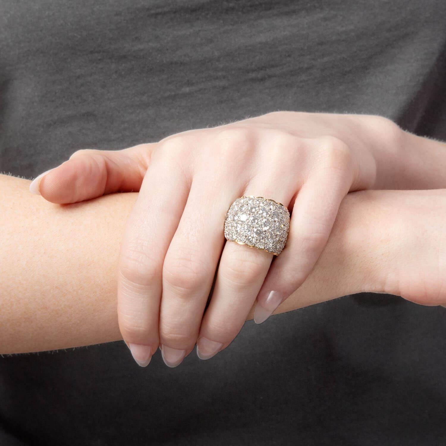 Women's Estate 18k Diamond Cigar Band For Sale
