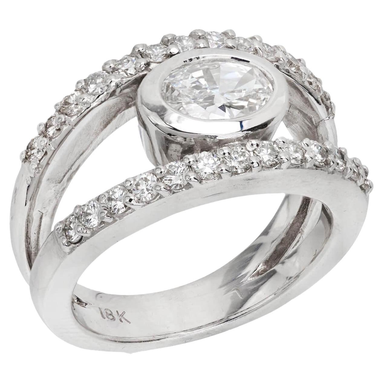 Bague de fiançailles estate 18k diamant .70ct