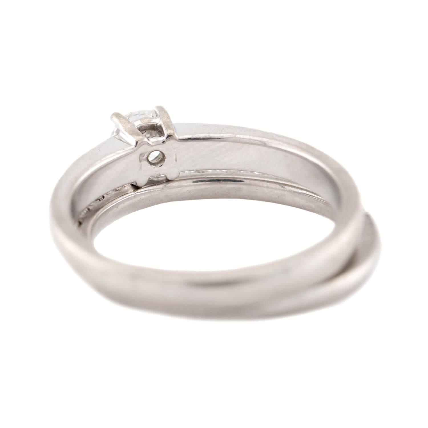 Anello di fidanzamento e fascia nuziale con diamanti 18k Estate 0,34ct In condizioni buone in vendita a Narberth, PA