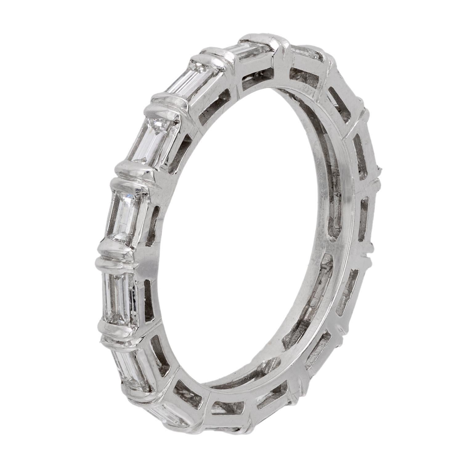 Modern Estate 18k Diamond Eternity Band For Sale