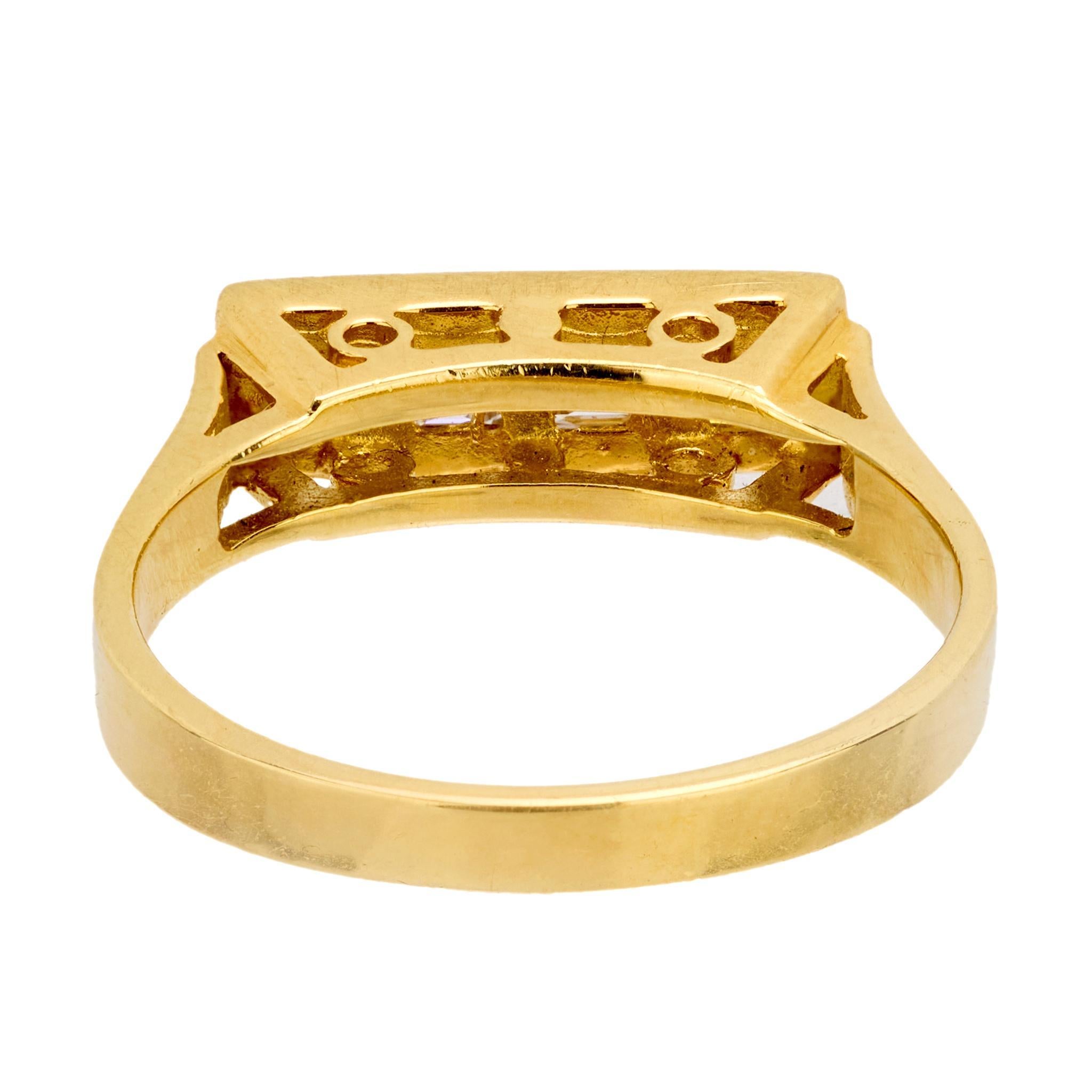 Nachlass 18k Diamant-Ring mit vier Steinen (Moderne) im Angebot