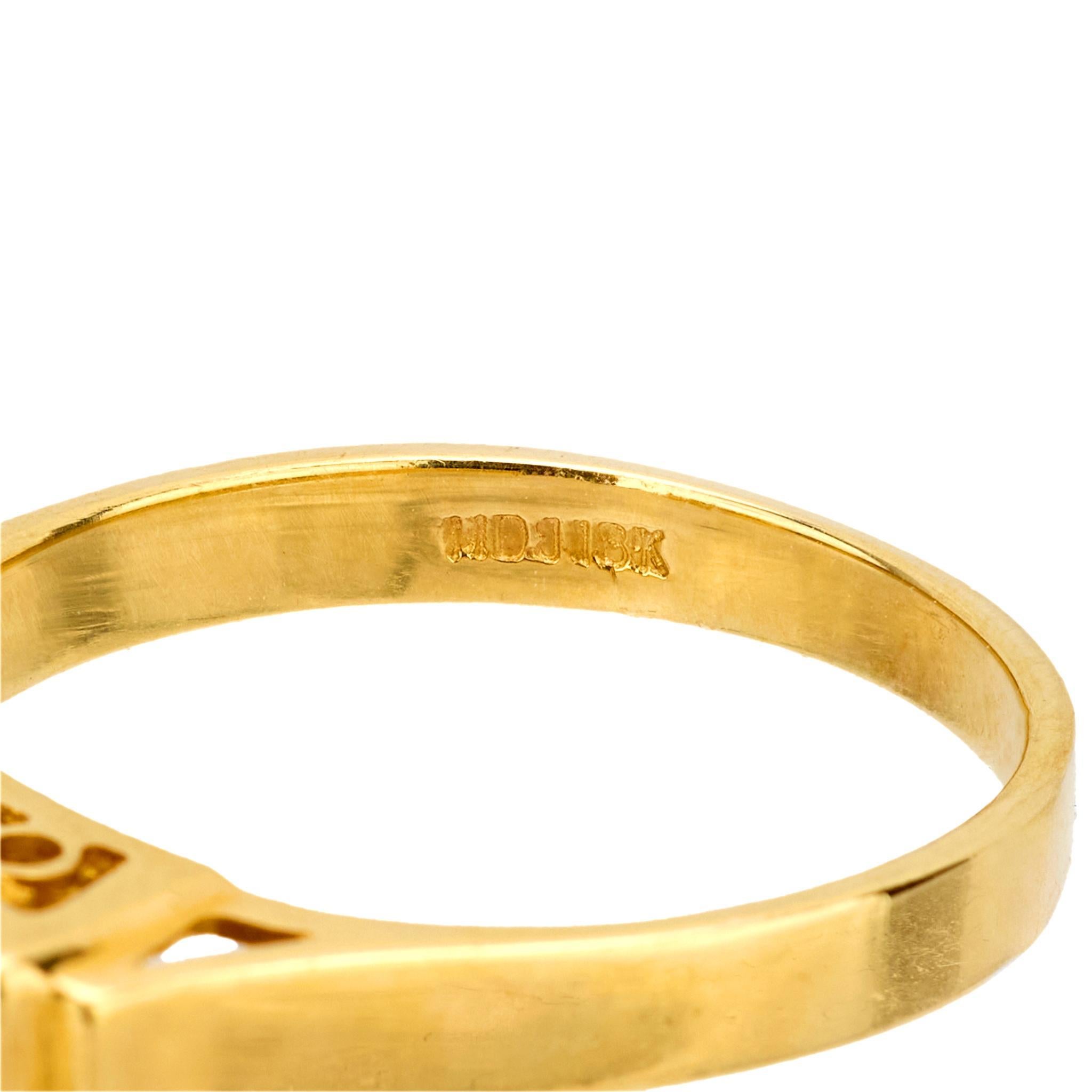 Nachlass 18k Diamant-Ring mit vier Steinen (Asscher-Schliff) im Angebot