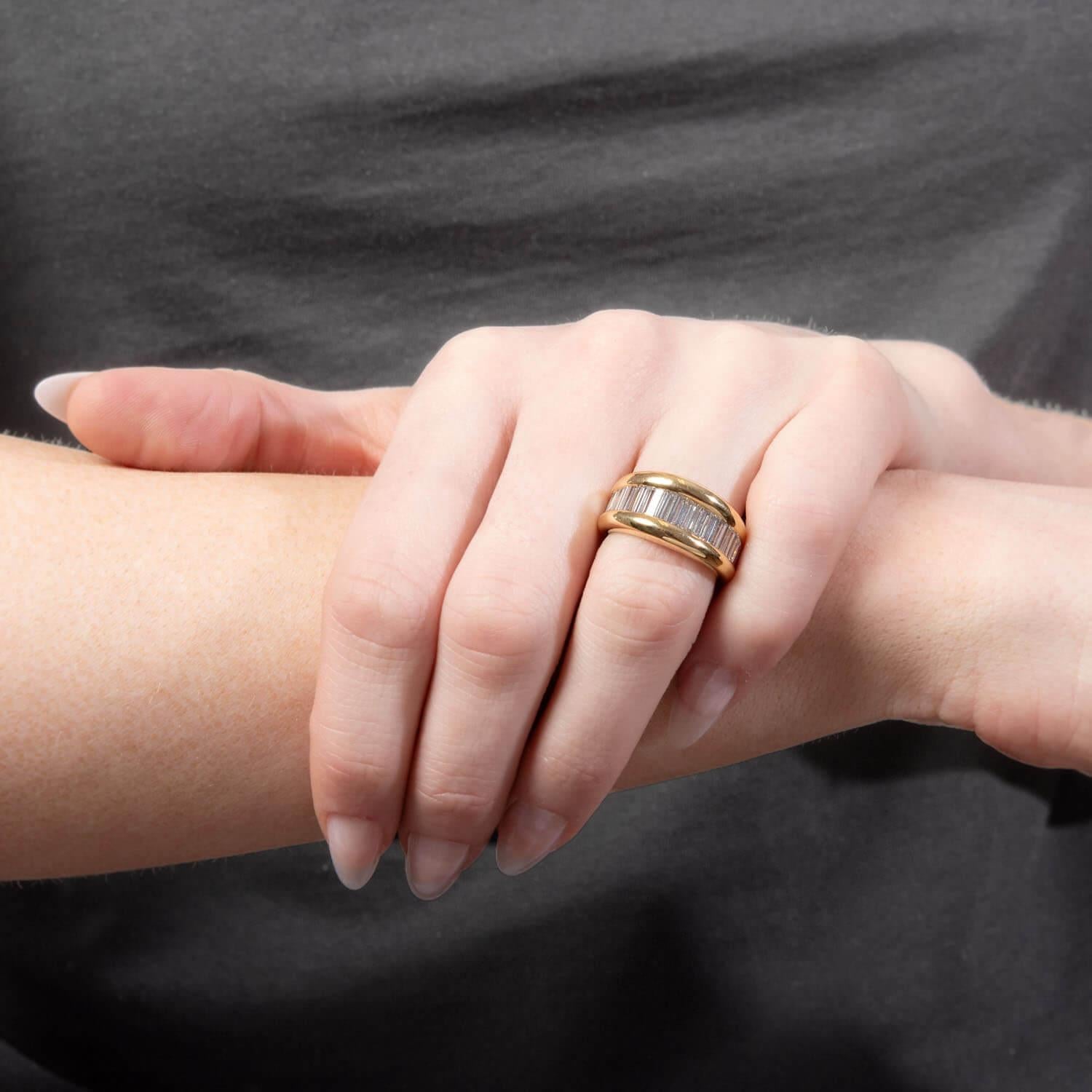 Women's Estate 18k Diamond Half Band For Sale