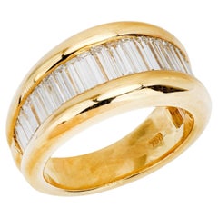Media banda de diamantes Estate 18k