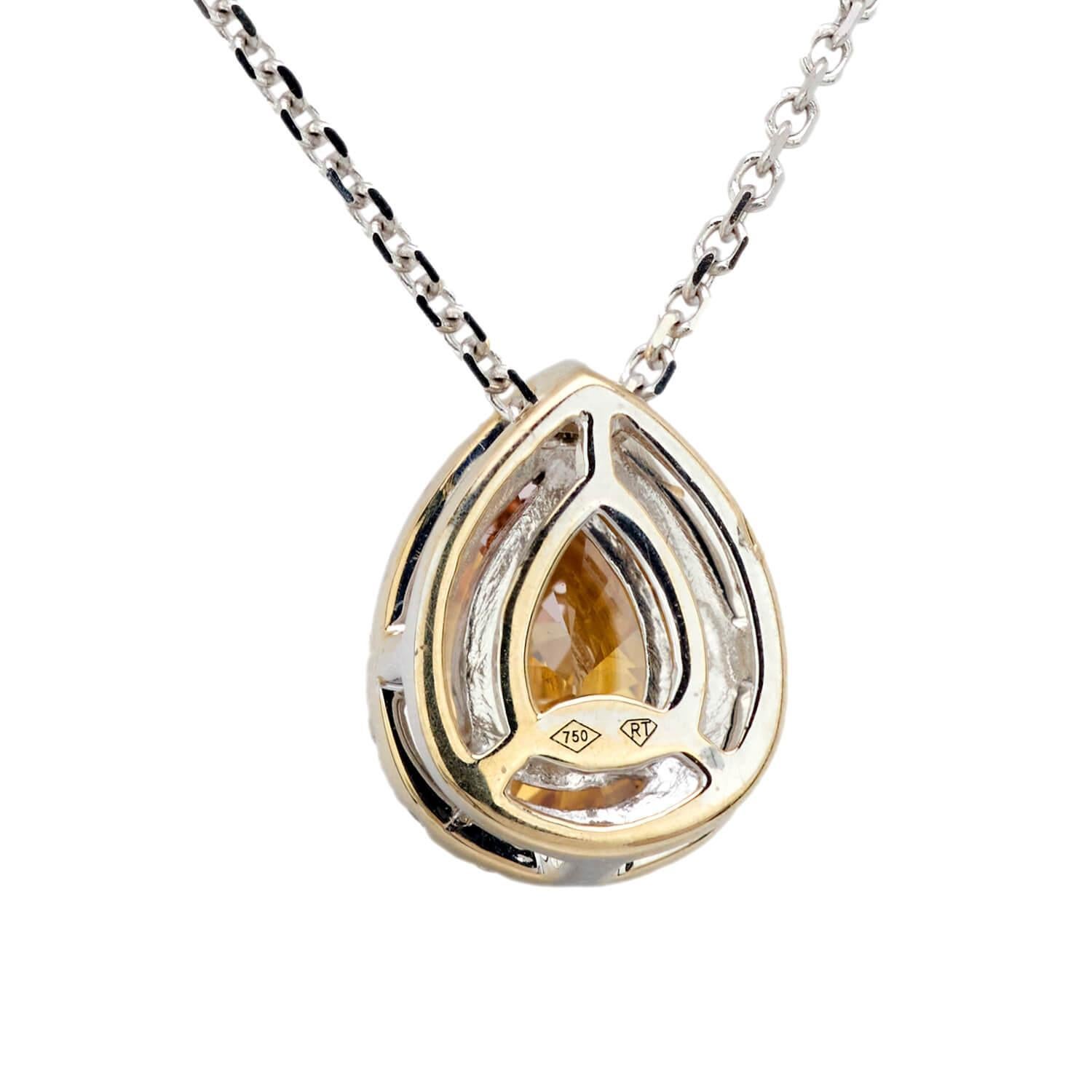 Moderno Collana con diamante a raggiera Estate 18k in vendita