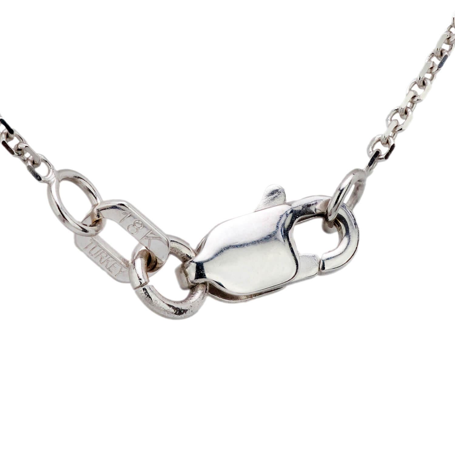 Taglio brillante Collana con diamante a raggiera Estate 18k in vendita