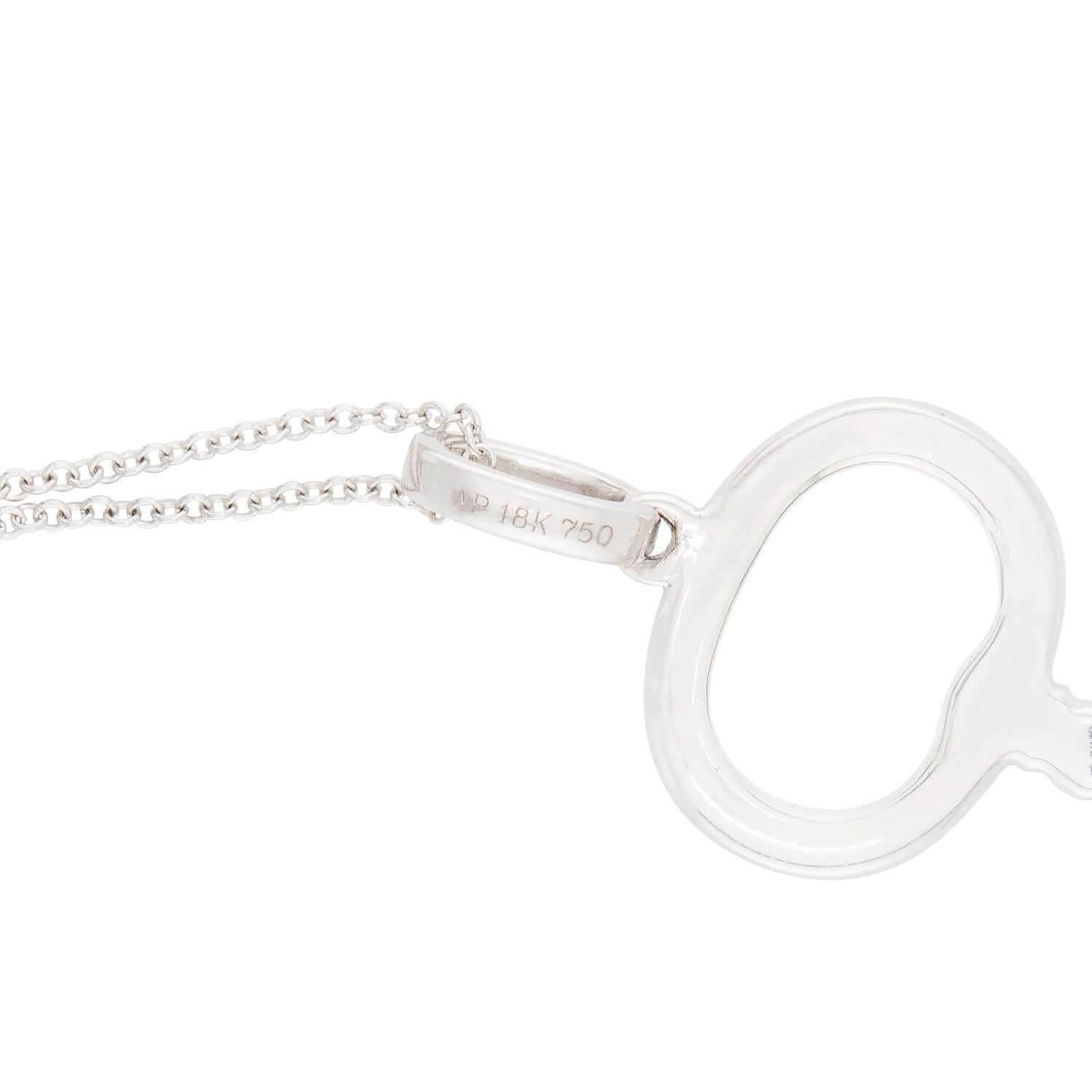 Estate 18k Diamond Key Pendant Necklace In Good Condition For Sale In Narberth, PA