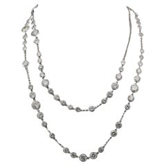 Estate 18-Karat-Diamantkette aus Weißgold ~27,69 Karat Gesamtgewicht, 32" Länge