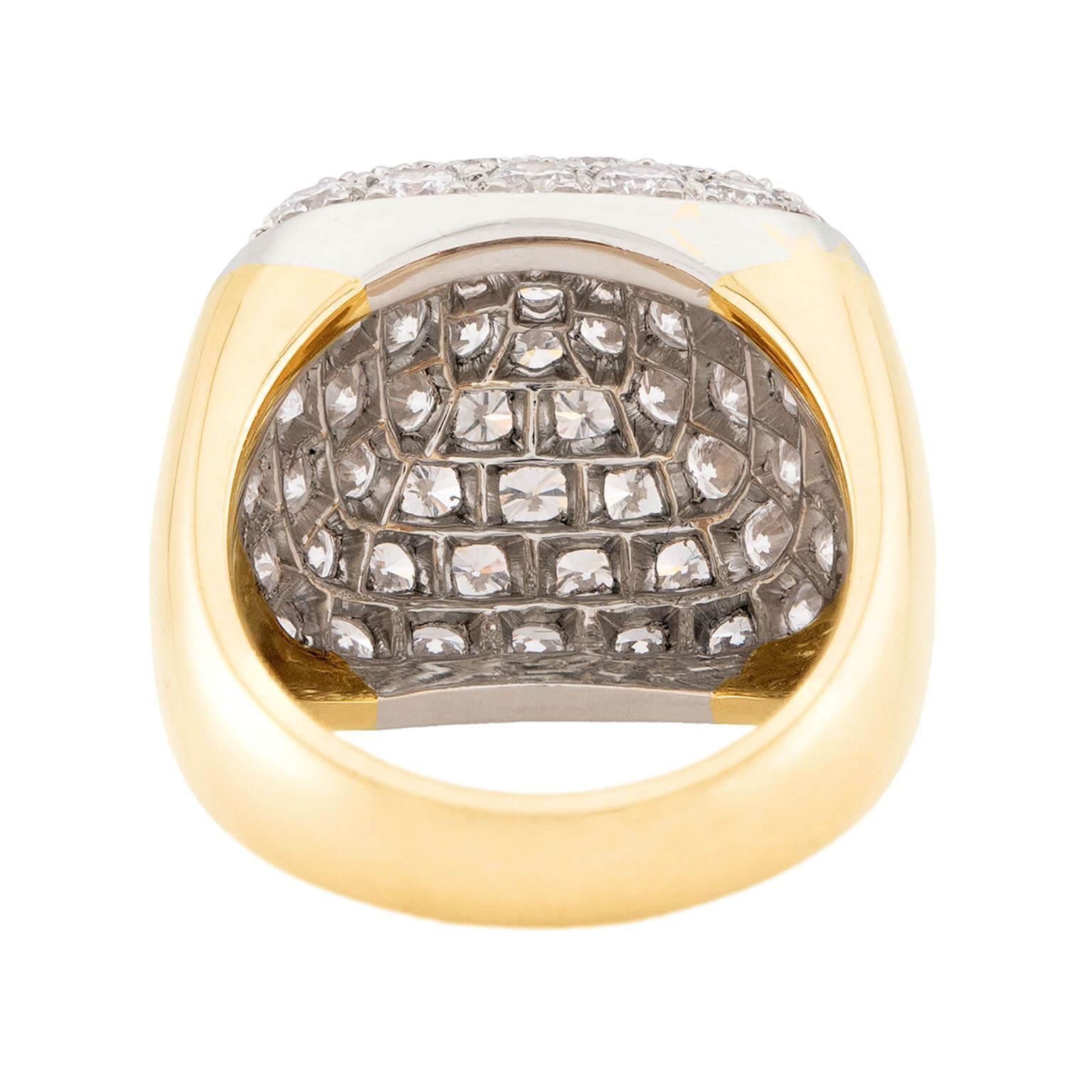 Modern Estate 18k Diamond Pyramid Ring For Sale