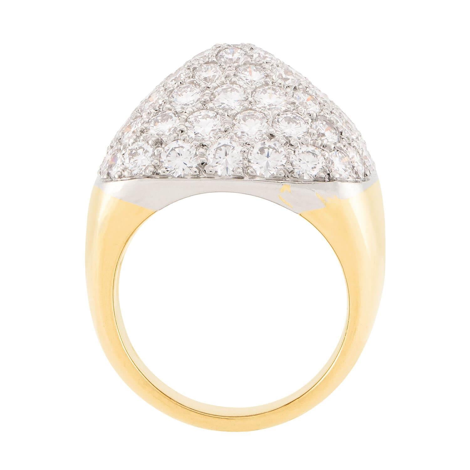 Estate 18k Diamond Pyramid Ring In Good Condition For Sale In Narberth, PA