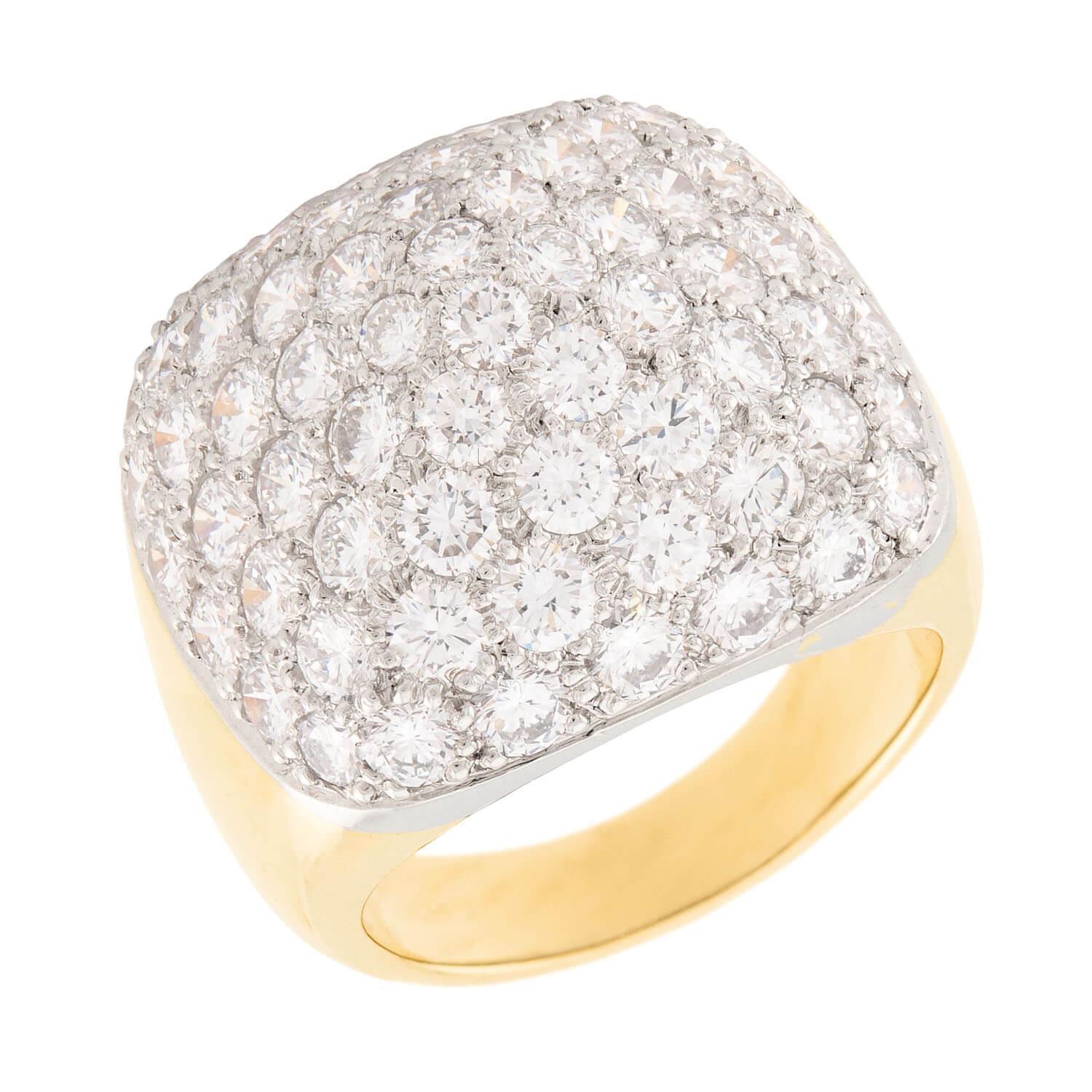 Estate 18k Diamond Pyramid Ring