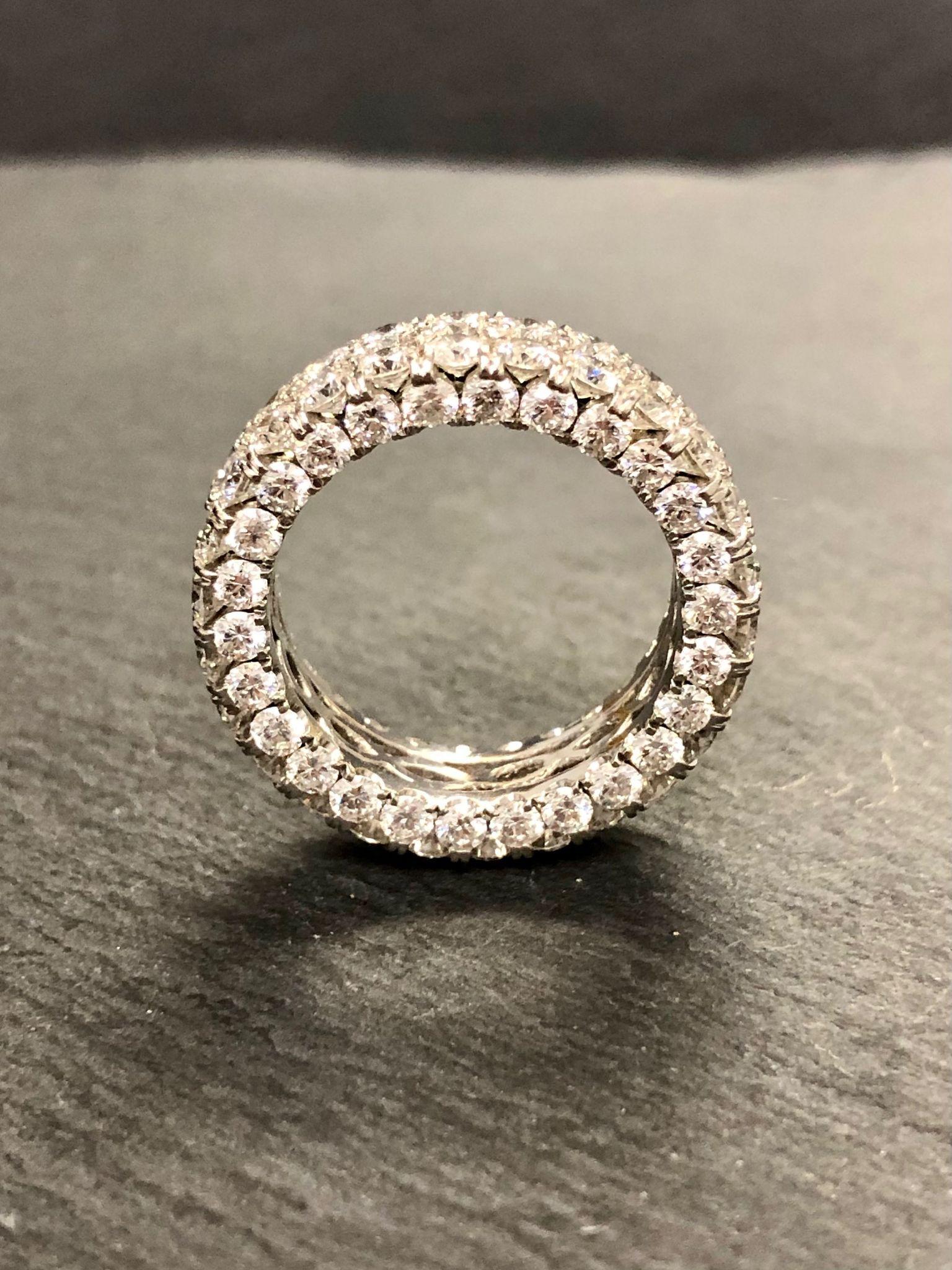 Women's or Men's Estate 18k Diamonds On All Sides Wide Eternity Band 5.50cttw Sz 6 For Sale