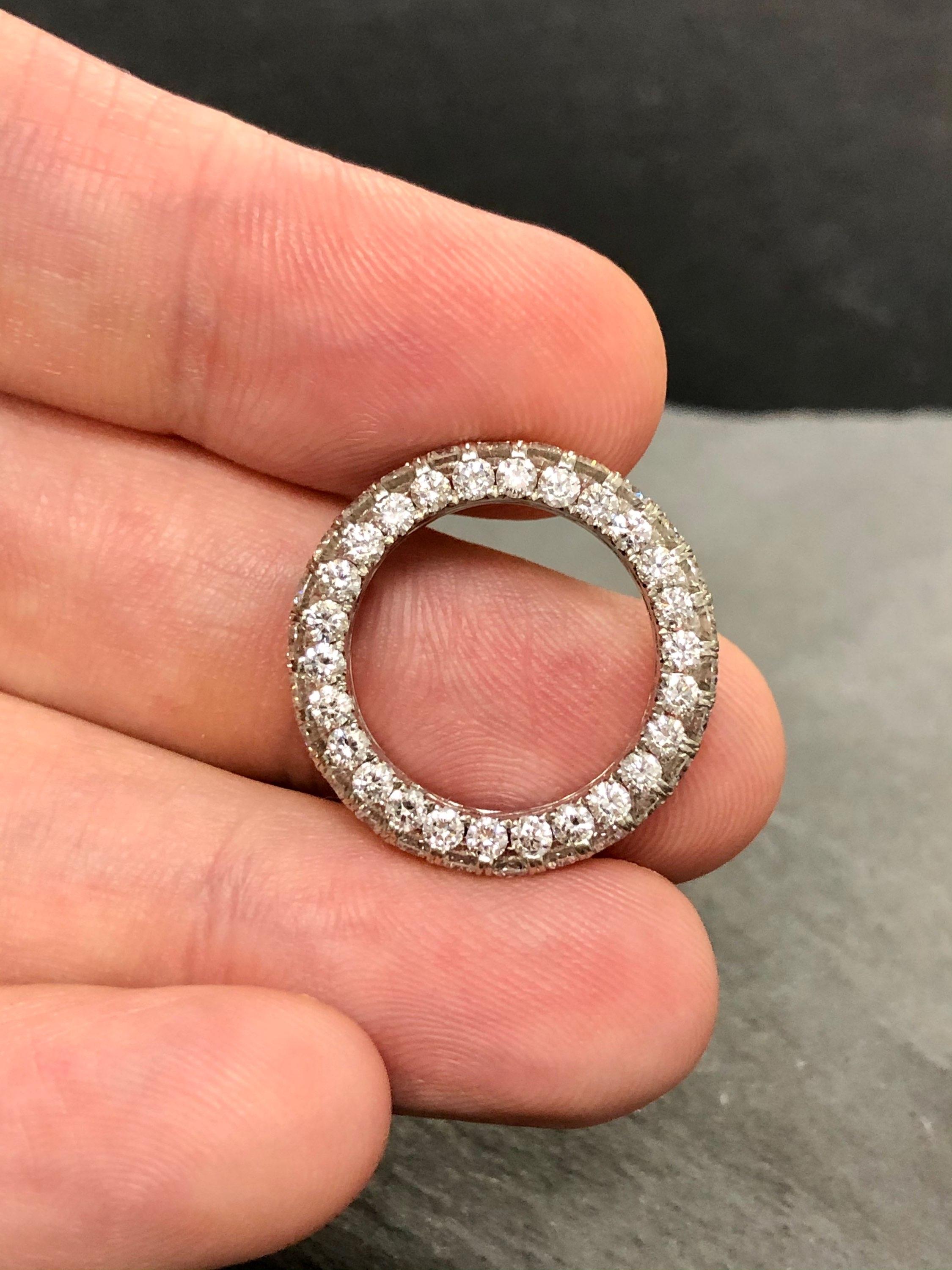 Estate 18k Diamonds On All Sides Wide Eternity Band 5.50cttw Sz 6 For Sale 2