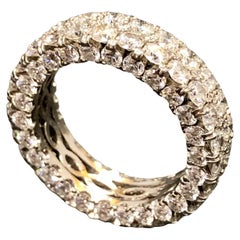 Estate 18k Diamanti su tutti i lati Ampia fascia a eternità 5.50cttw Sz 6