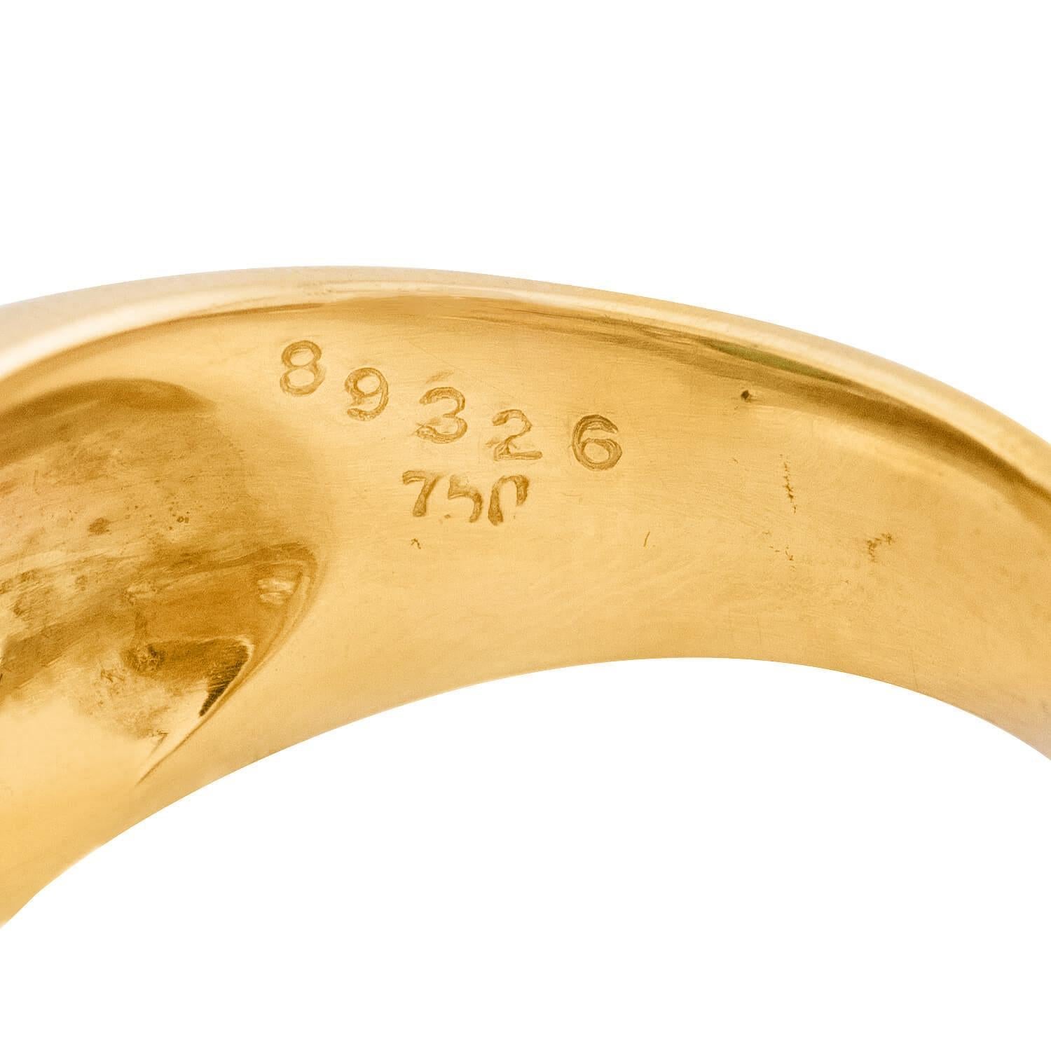 Nachlassring mit 18 Karat Smaragd und Diamant Damen im Angebot