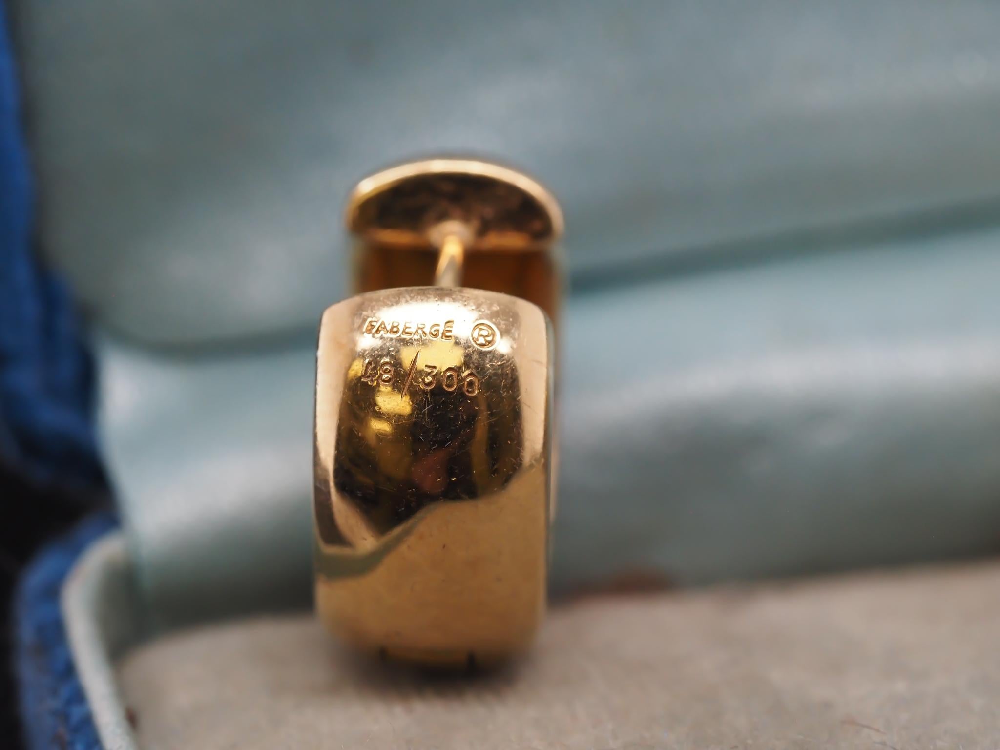 Orecchini a cerchio con smalto e diamanti Faberge 18K - VHK#244a in vendita 1