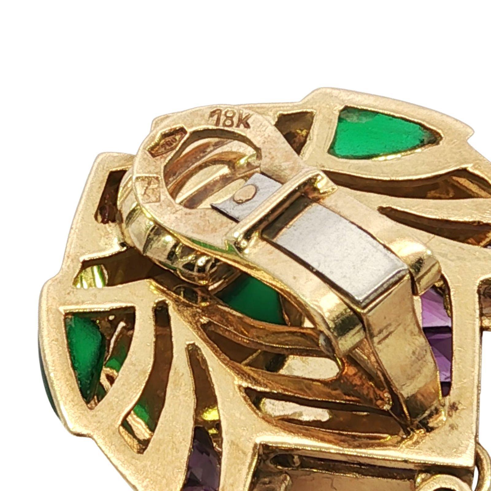 Estate 18K Orecchini a forma di pesce in oro giallo a clip 1970s Designer Style in vendita 4