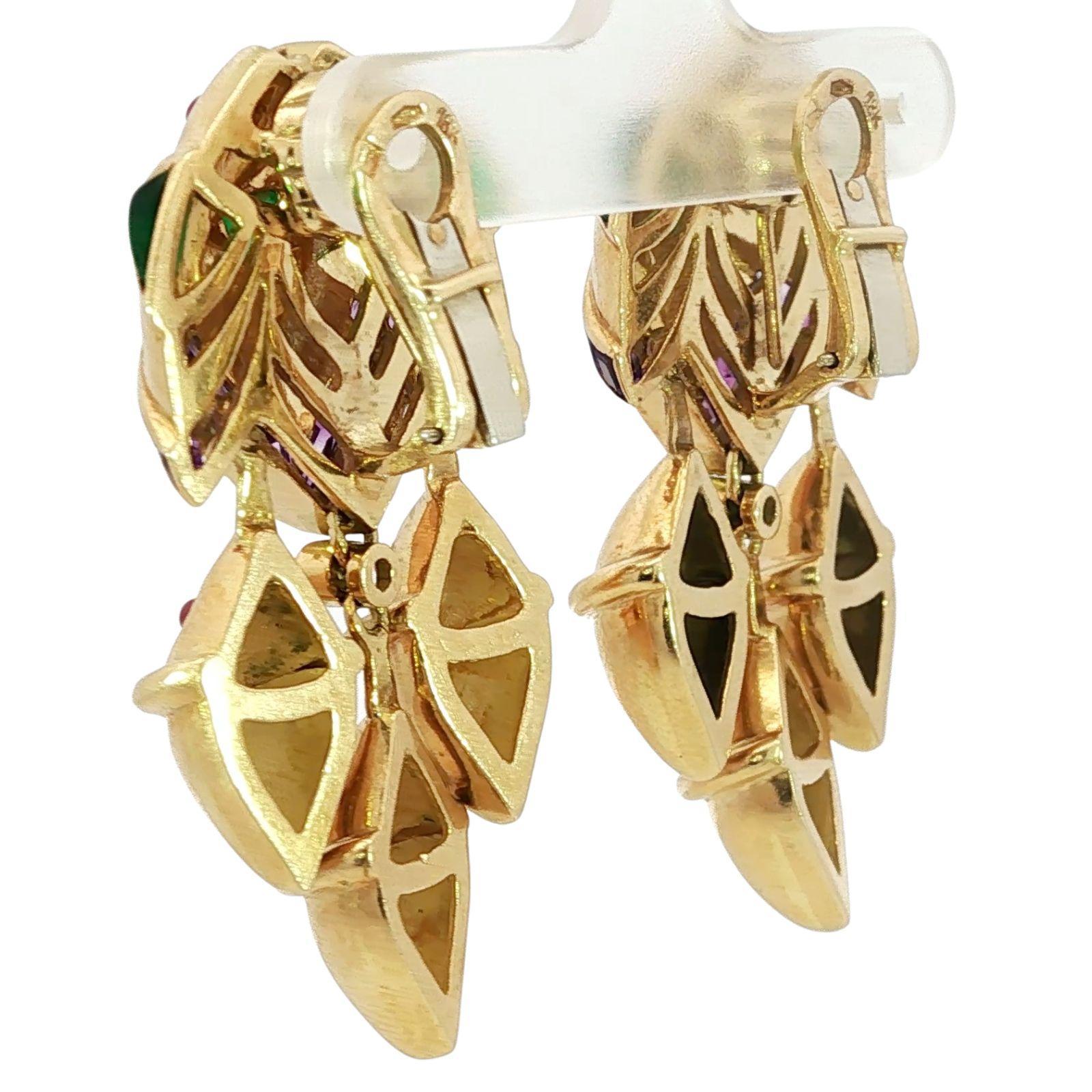 Donna Estate 18K Orecchini a forma di pesce in oro giallo a clip 1970s Designer Style in vendita