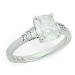 Anello di fidanzamento con diamante GIA 18k Estate 1,50ct