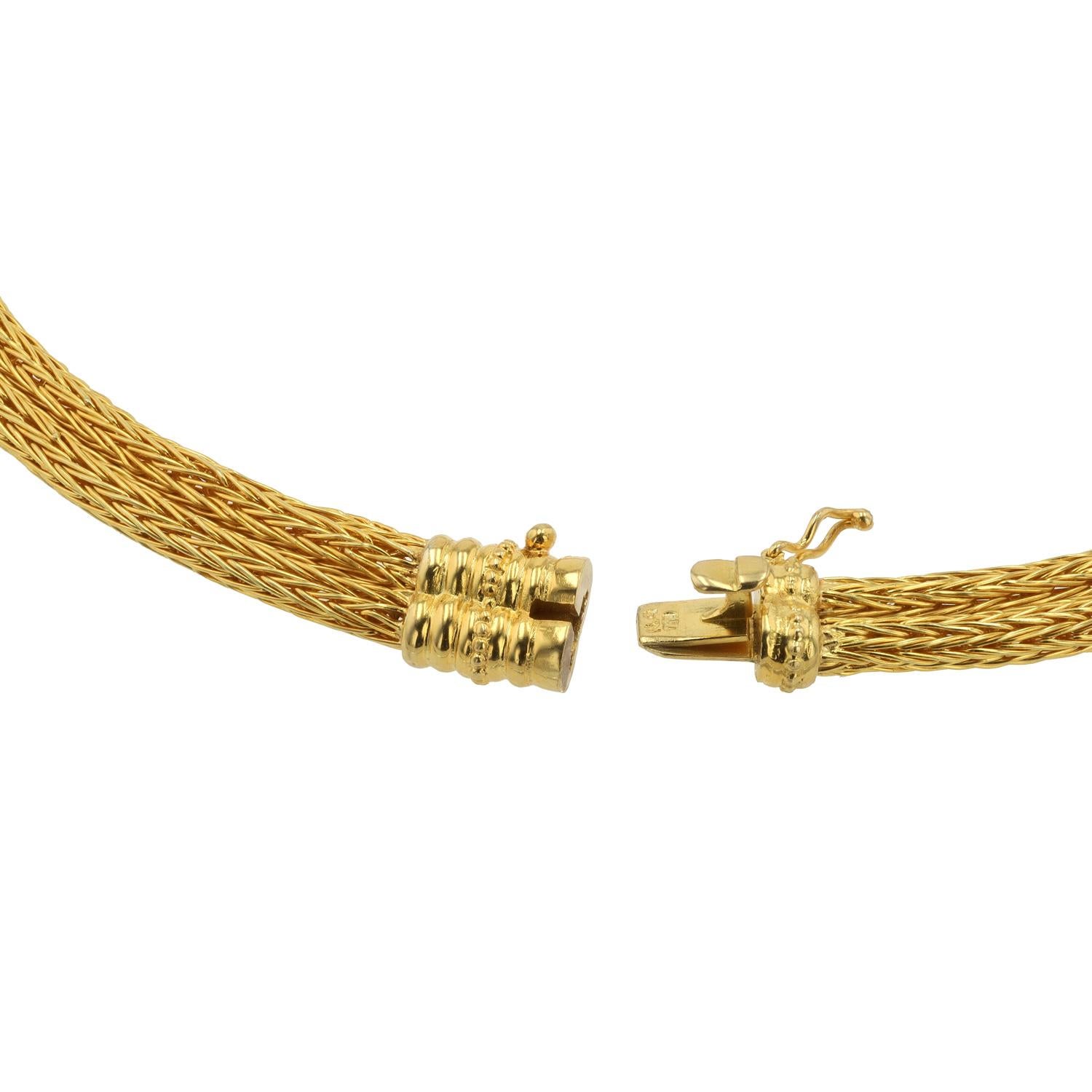 Etruscan Revival Estate 18k Gold Byzantine Etruscan Hercules Knot Heavy Rope Necklace For Sale