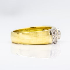 Estate 18 Karat Gold Emerald and Diamond Ring