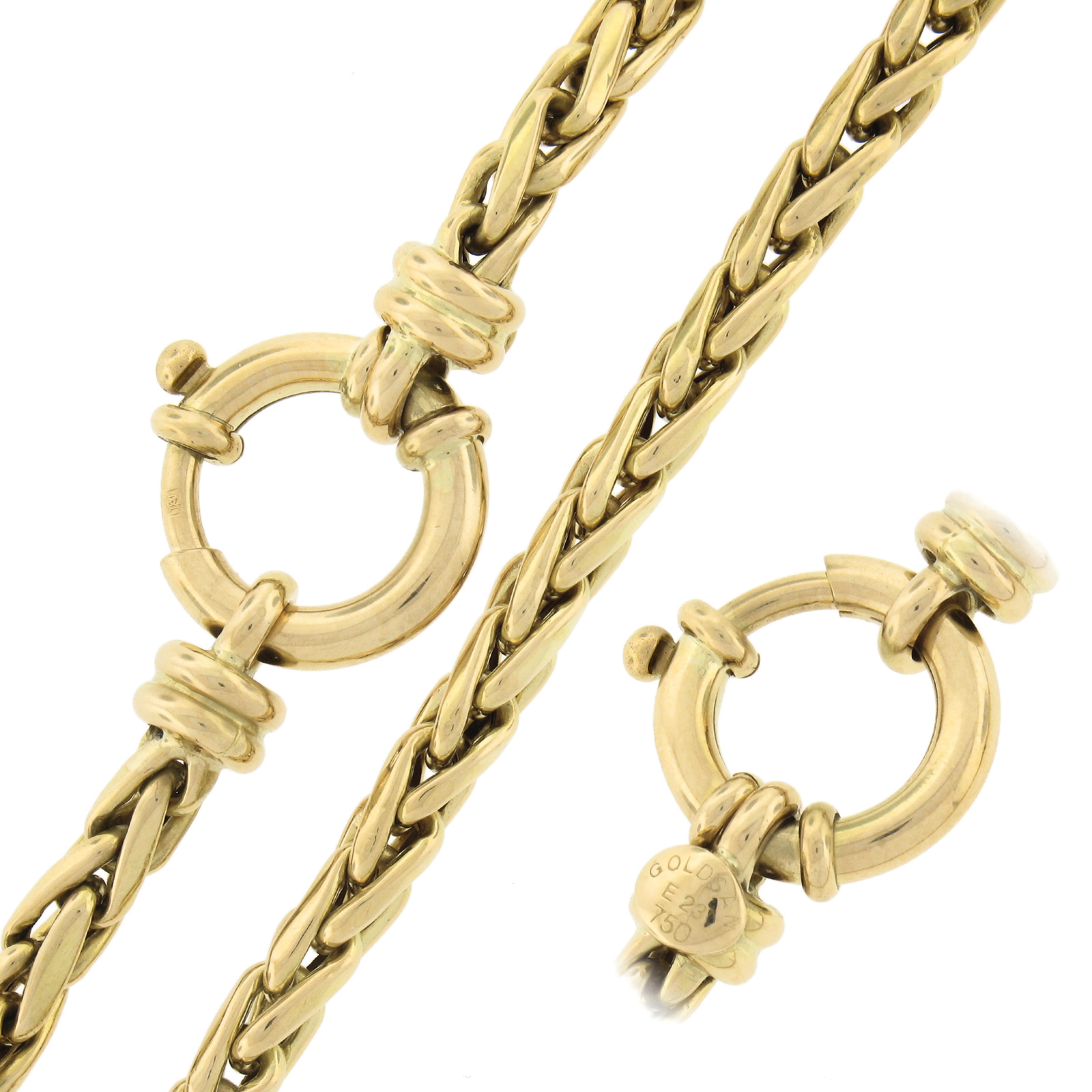 Nachlass 18k Gold GIA kolumbianische Smaragd-Diamant-Anhänger Weizen Gliederkette Halskette 2