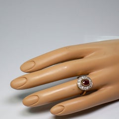 Estate 18 Karat Gold Ruby 'GIA Certified' and Diamond Ring