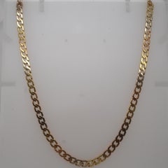 Estate 18K Gold Vintage Tri Color Gold Link Chain 29.5 Inch - VHK#1008