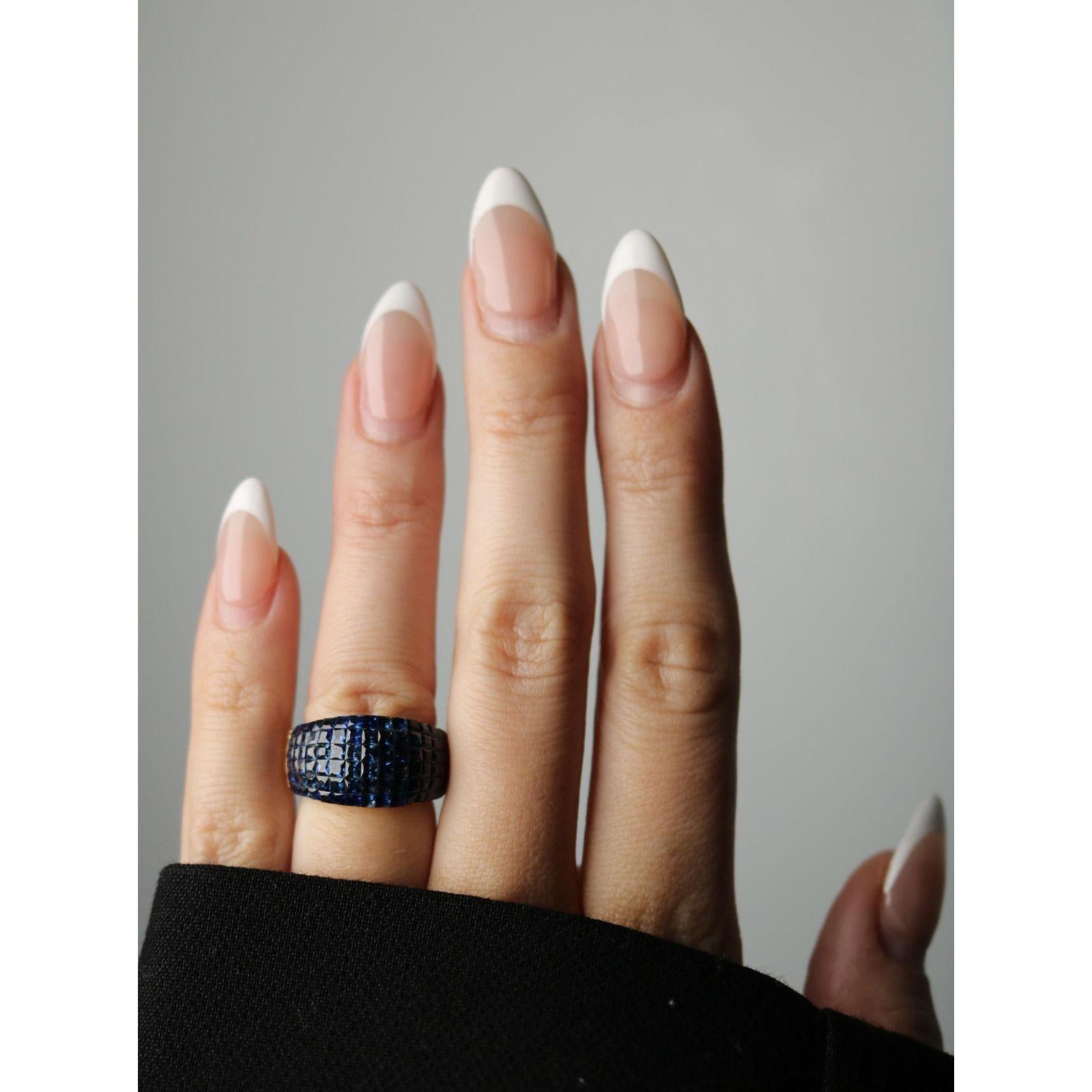 Estate 18K Invisible-Set Sapphire Ring Yellow Gold ~5.11ctw en vente 4