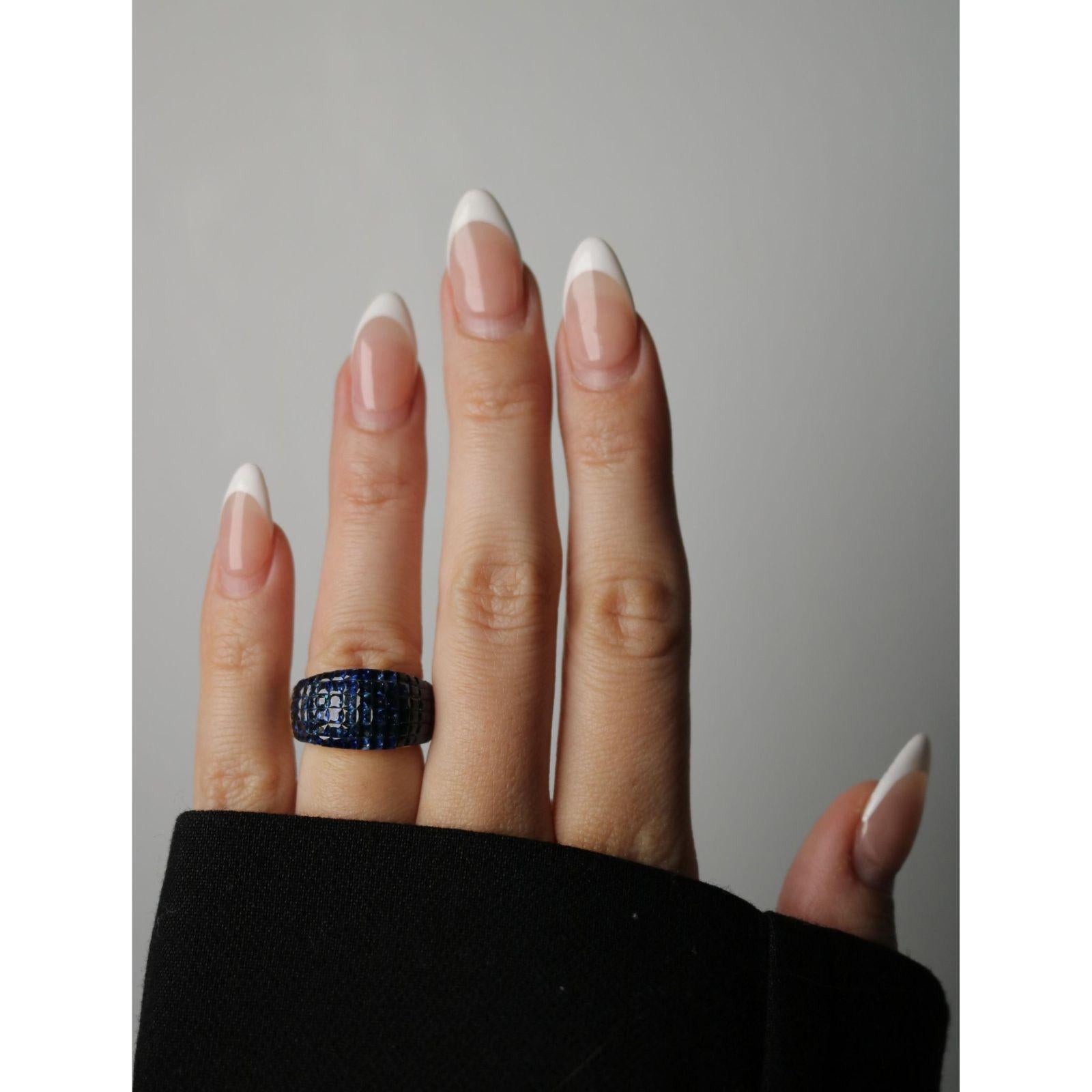 Estate 18K Invisible-Set Sapphire Ring Yellow Gold ~5.11ctw en vente 5