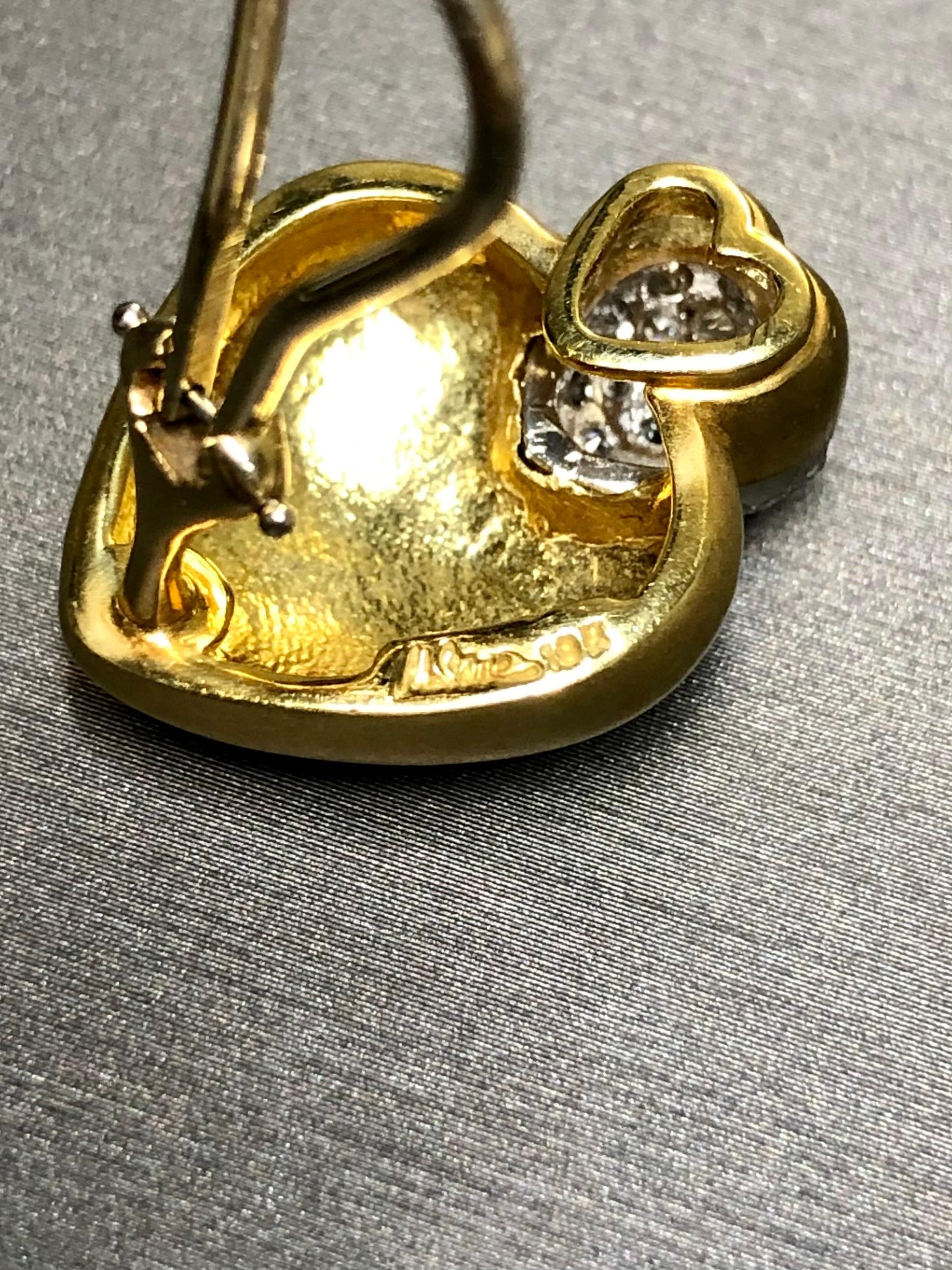 Estate 18K MARLENE STOWE Pendientes con clip de diamantes 18K G Vs en venta 4