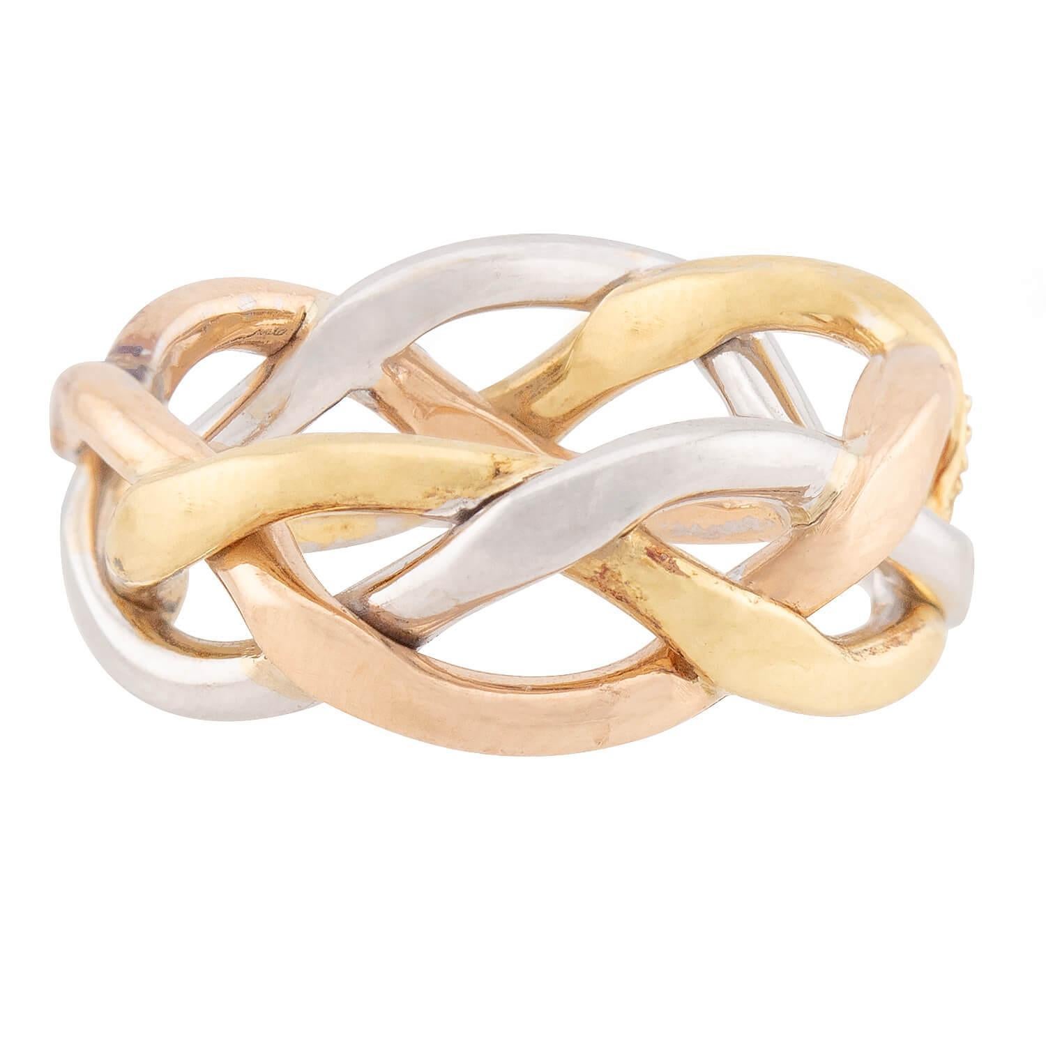 Donna Fascia intrecciata con diamanti in metallo misto 18k in vendita