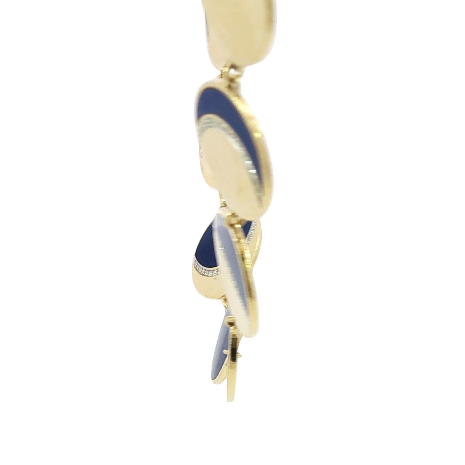 Collier de lune en or jaune 18K par Pamela Love 'Moon Phase' Lapis Diamants Bon état - En vente à Fairfield, CT