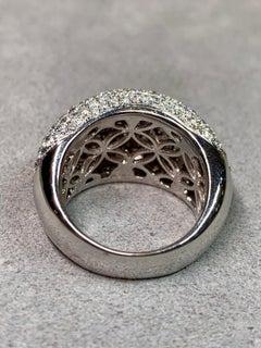 Estate French 18K Pave Diamond Dome Cocktail Ring 6.20cttw G Vs Size 7.25