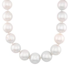 Collana di perle e diamanti 18k Estate 18"