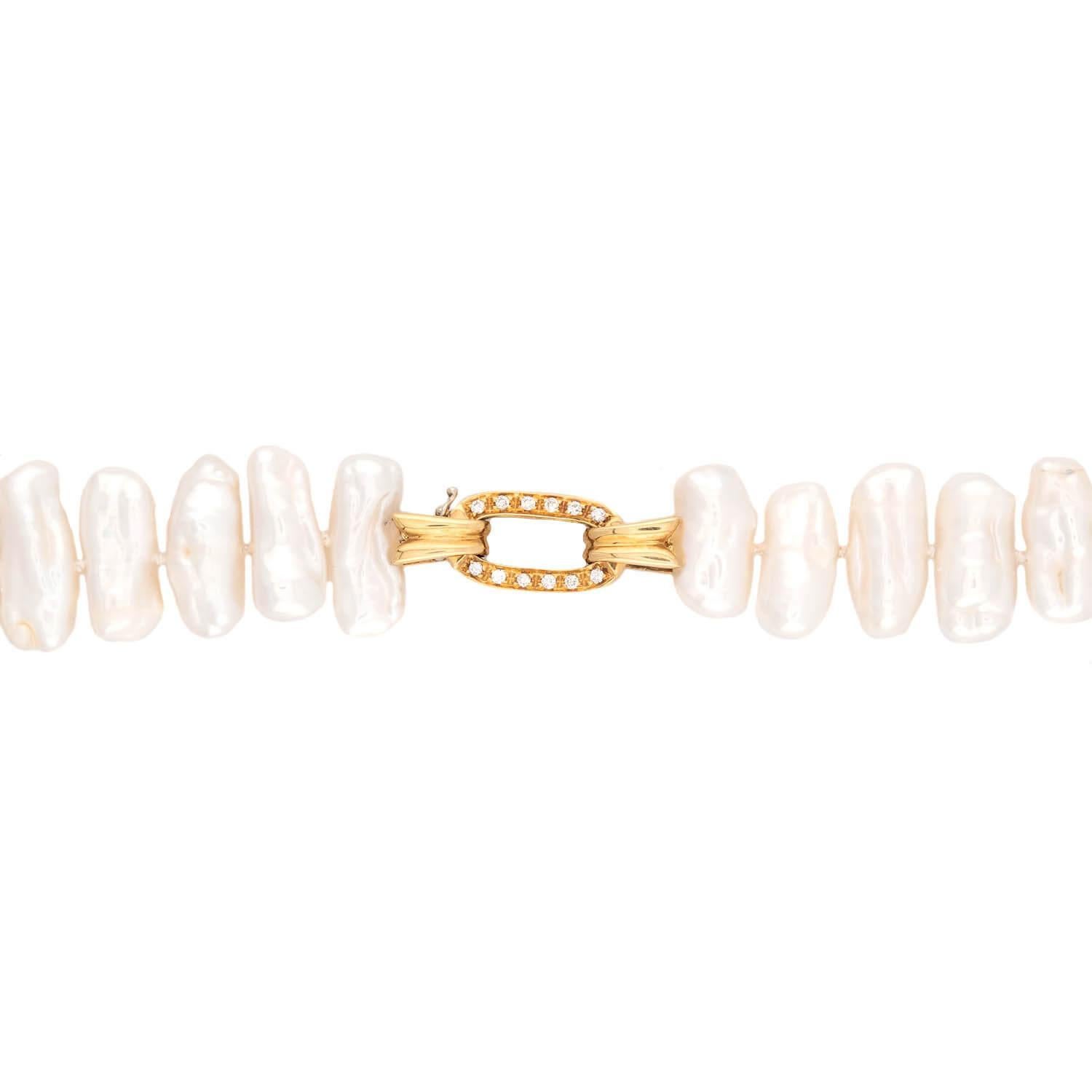 Taglio singolo Estate 18K Pearl and Diamond Necklace 35