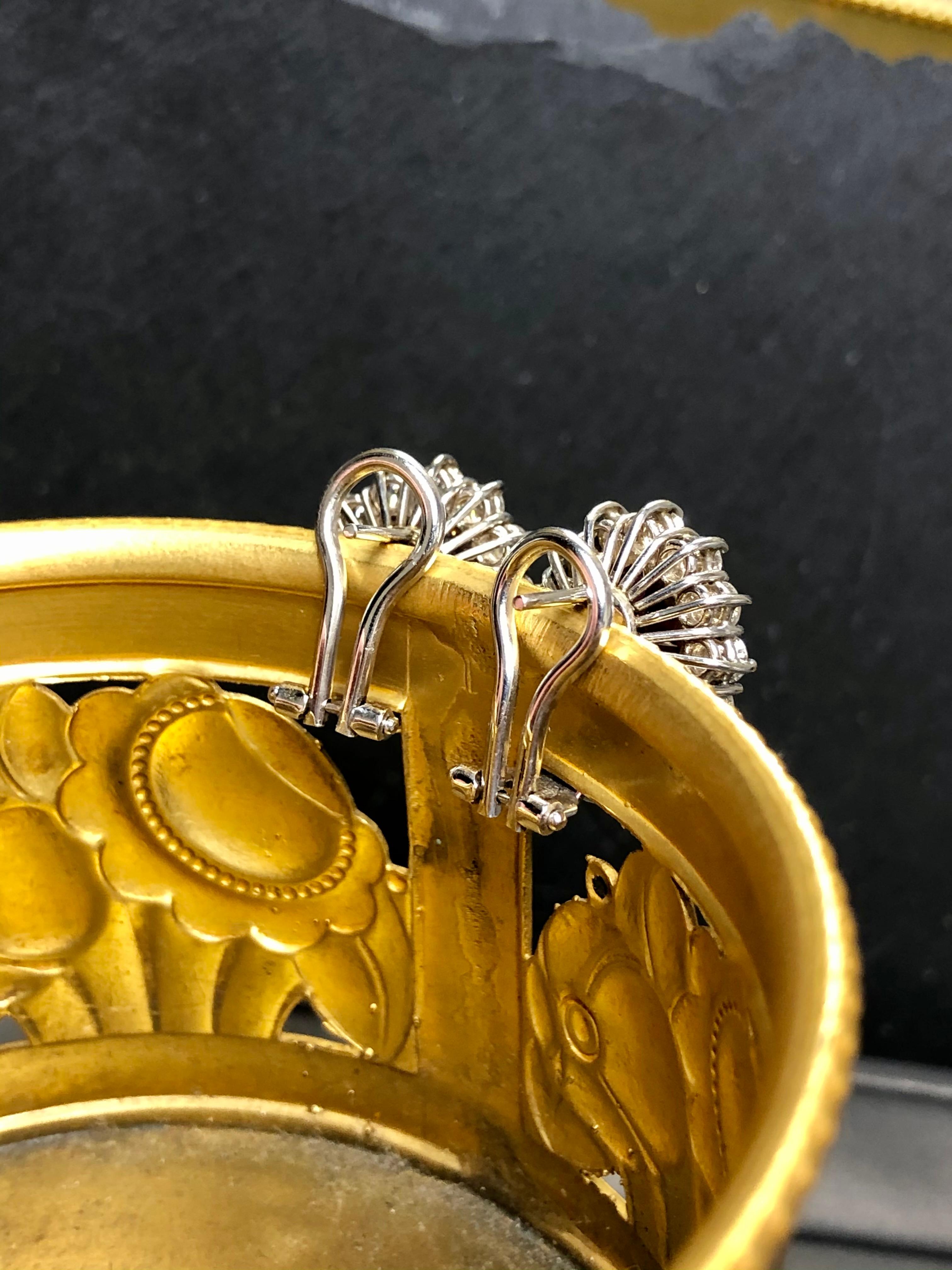 Estate 18K Rosa Turmalin Diamant Omega Back Oval Huggie Ohrringe 11.30cttw Damen