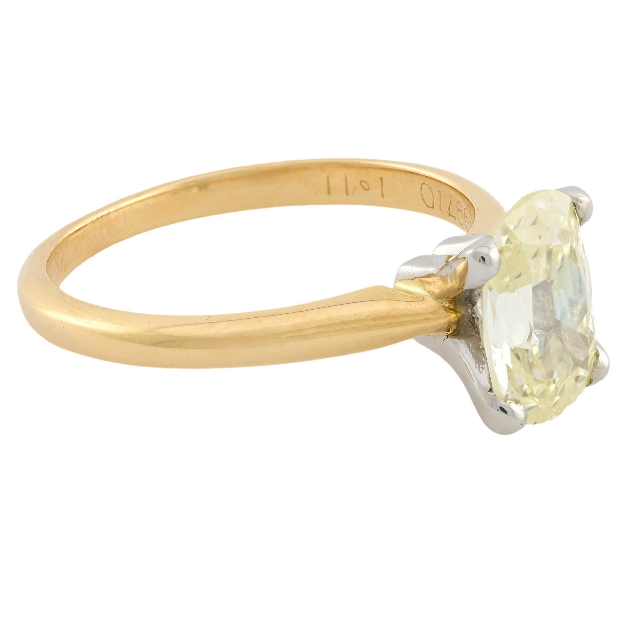Moderne Bague de fiançailles Estate 18k/Platinum Diamond 1.50ct en vente