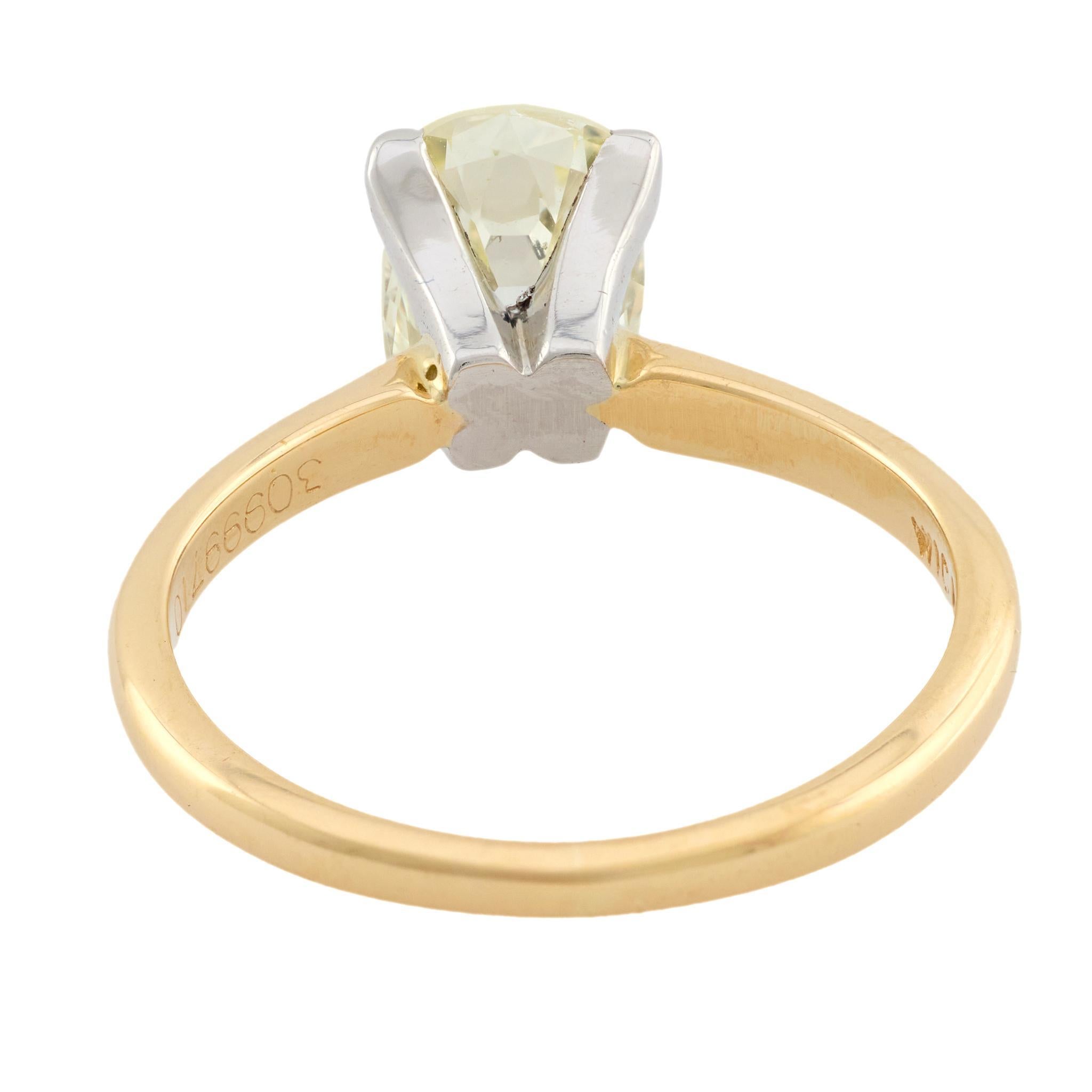 Bague de fiançailles Estate 18k/Platinum Diamond 1.50ct Bon état - En vente à Narberth, PA