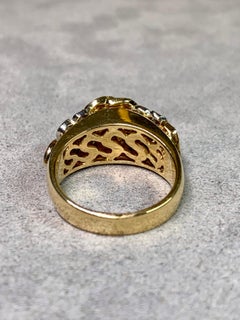 Estate 18K Platinum Floral Fancy Pink Yellow White Diamond Ring By élan