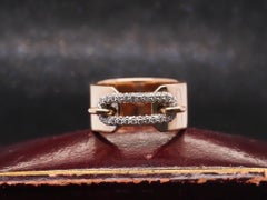 Estate 18K Rose Gold Diamond Ring Band -VHK#1004A