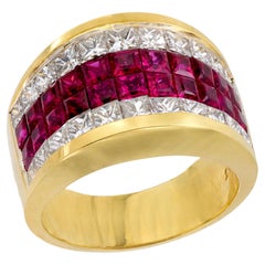 Estate 18k Ruby and Diamond Cigar Band