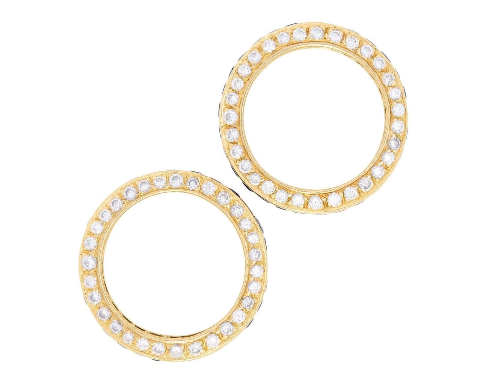 Ensemble de bracelets d'éternité en saphir et diamant 18k Estate en vente 3