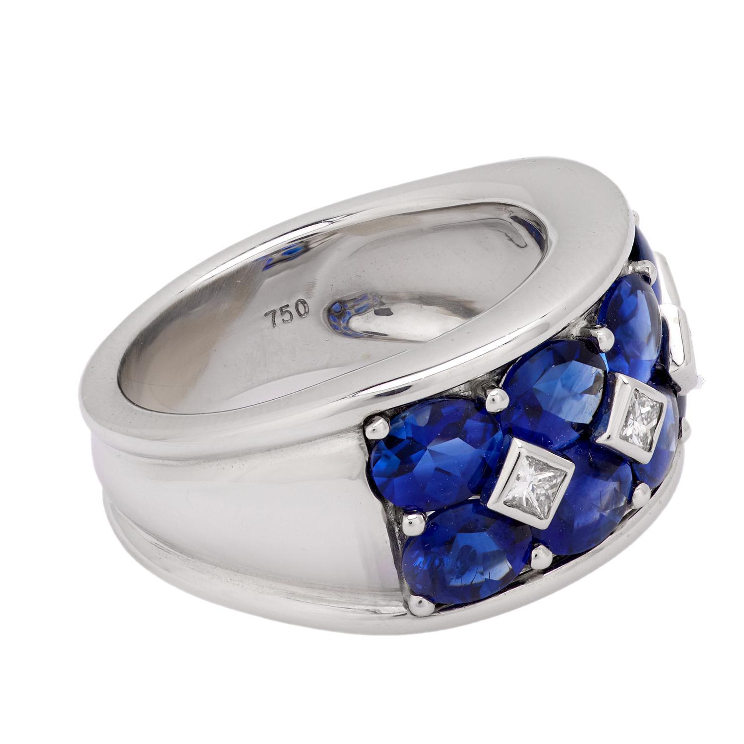 Nachlass 18k Saphir und Diamant Halbband (Moderne) im Angebot