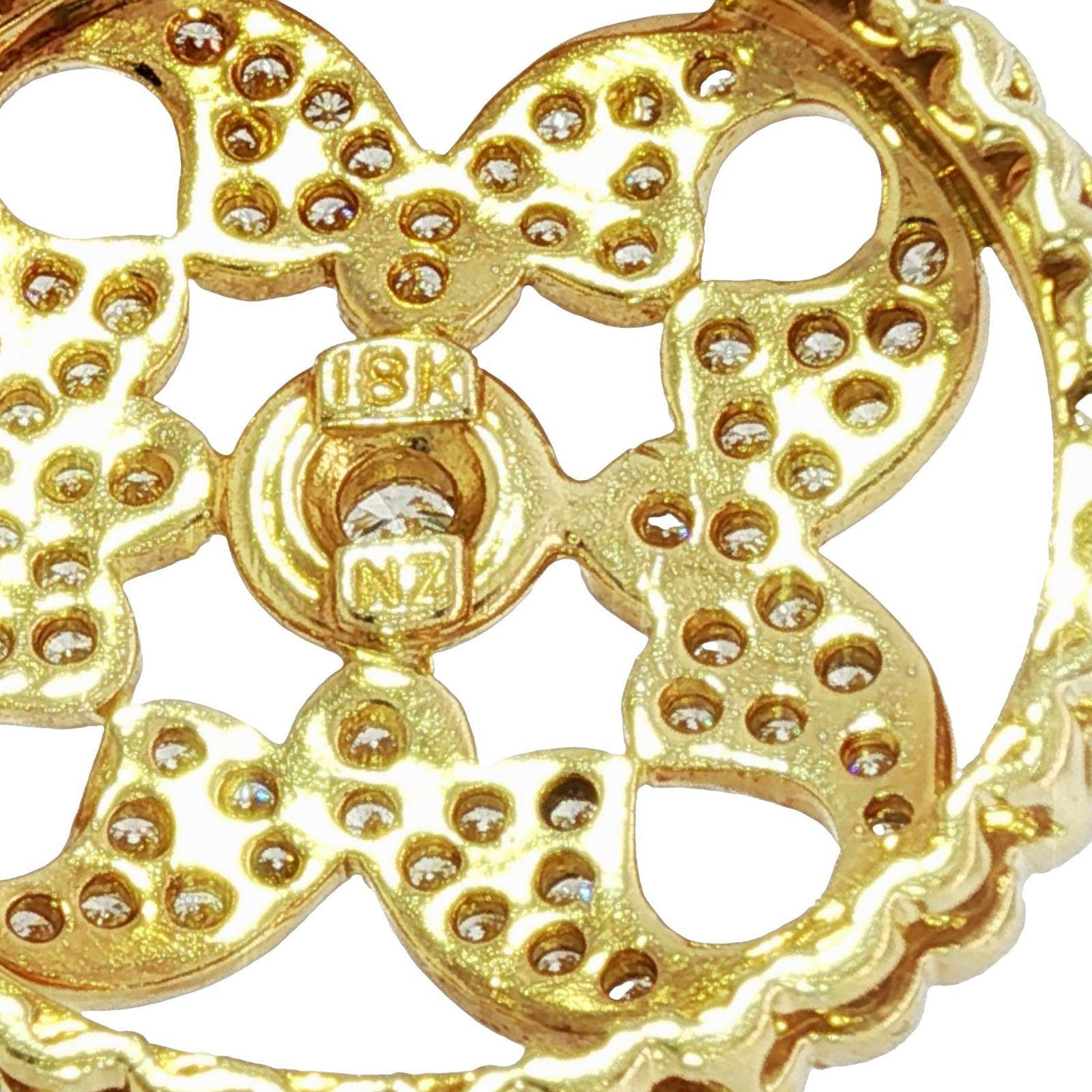 Donna Ciondolo con bottone a stella in oro giallo 18K ~1,75ctw in vendita