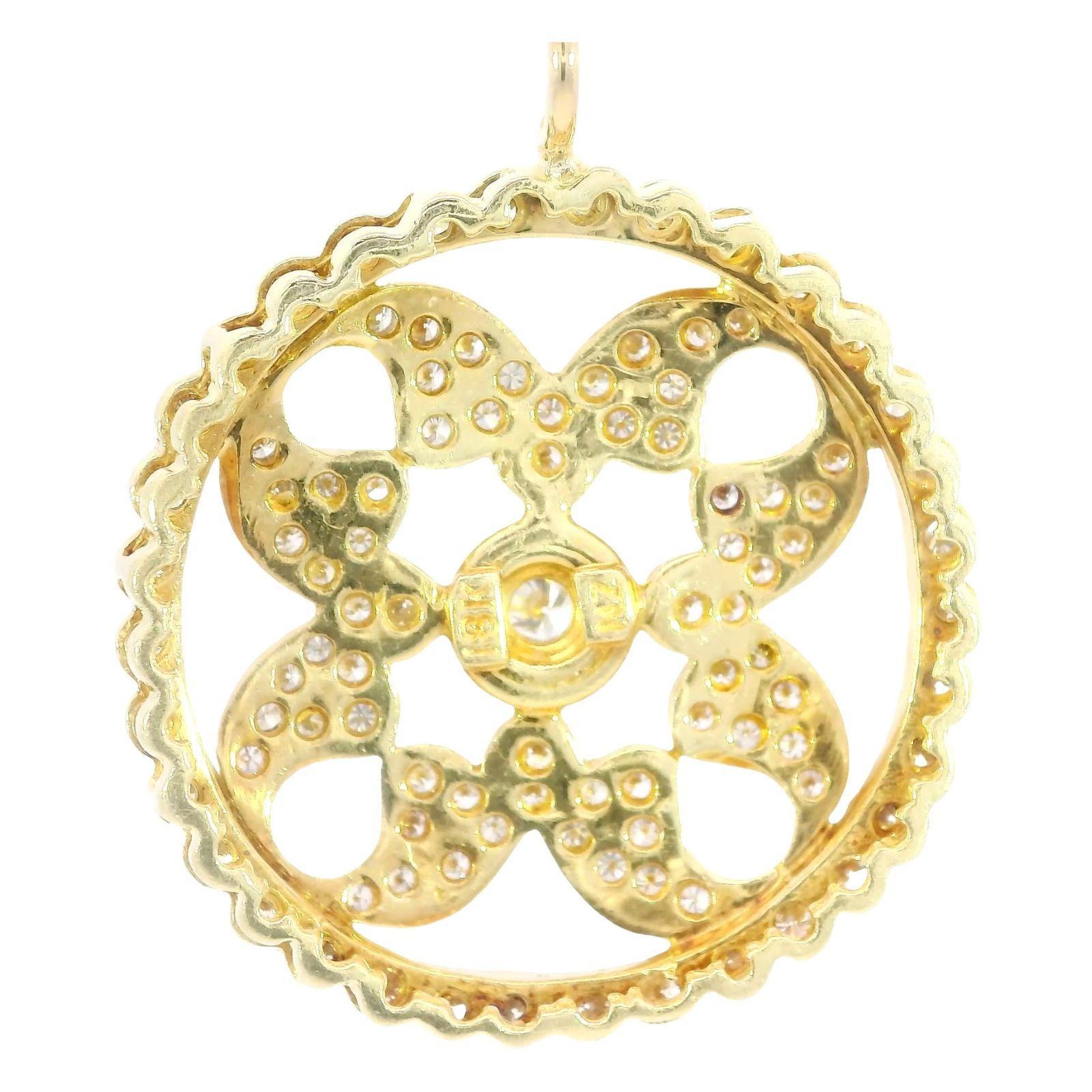 Ciondolo con bottone a stella in oro giallo 18K ~1,75ctw in vendita 2