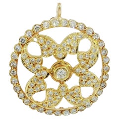 Estate 18K Pendentif bouton en étoile or jaune 18K ~1.75ctw