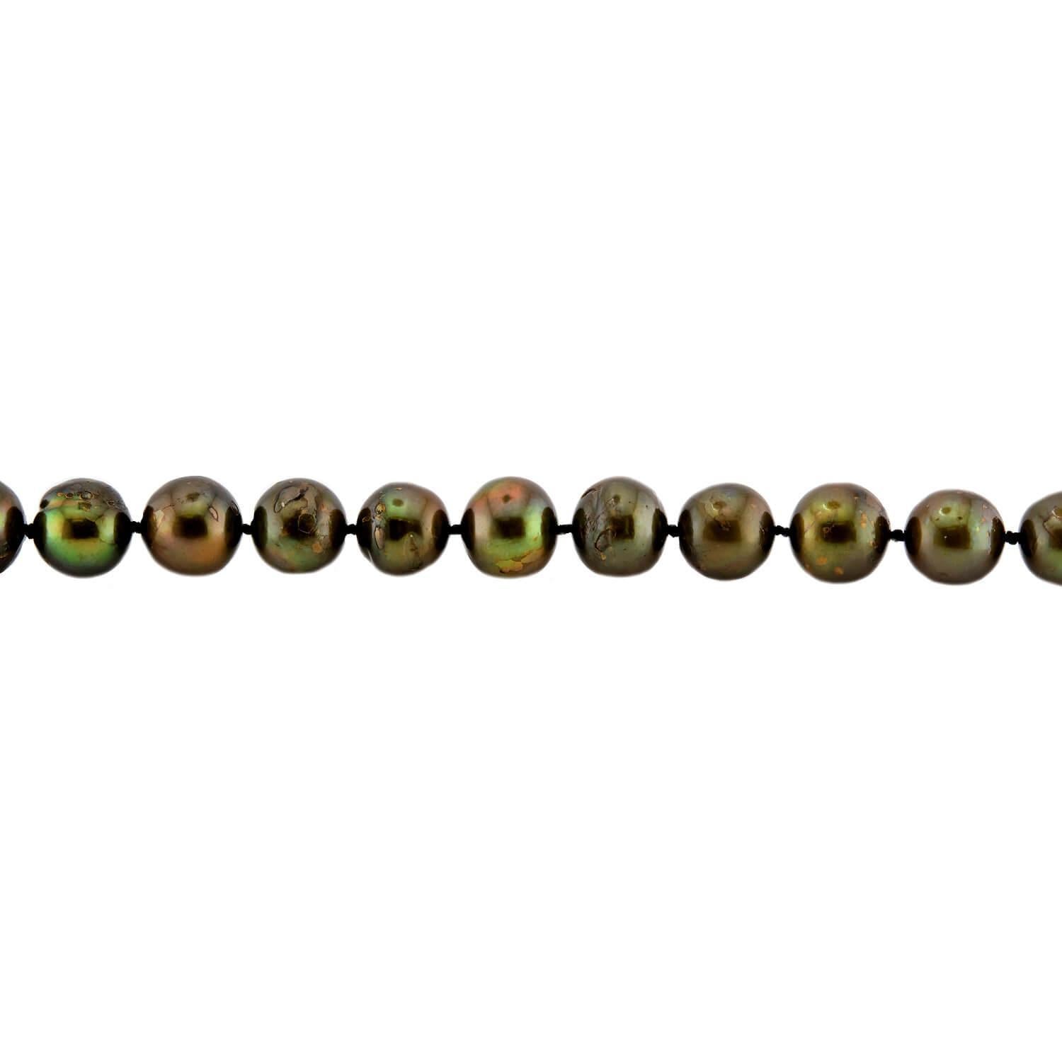 Moderno Bracciale di perle tahitiane 18k Estate 12mm in vendita